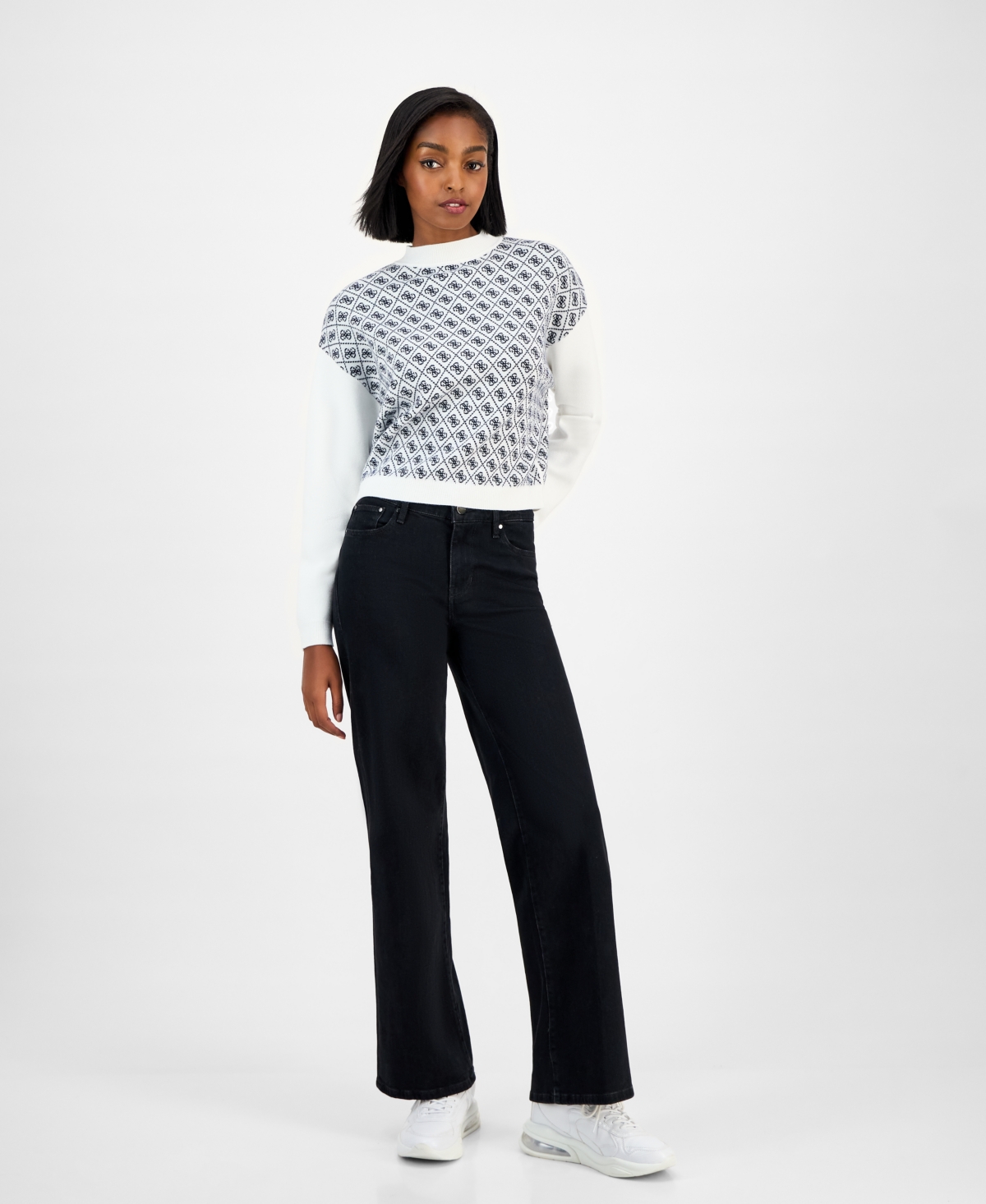 Guess Women's Aubry Mock Neck Sweater In Multi