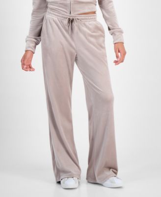 Juniors' Ribbed Velour Drawstring Pants