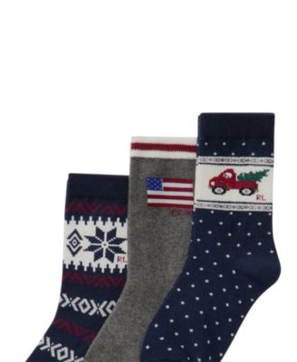 Little and Big Boys' Holiday Truck Socks, 3-Piece Set