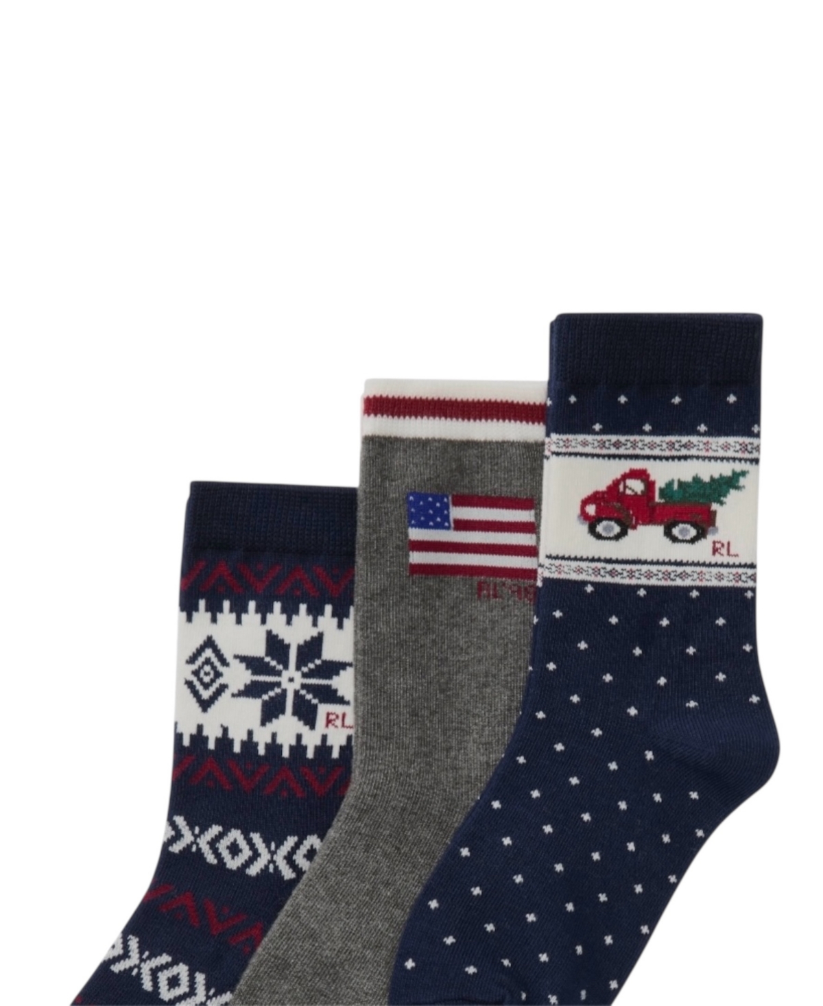 Polo Ralph Lauren Little And Big Boys 3-piece Holiday Truck Socks Set In Black