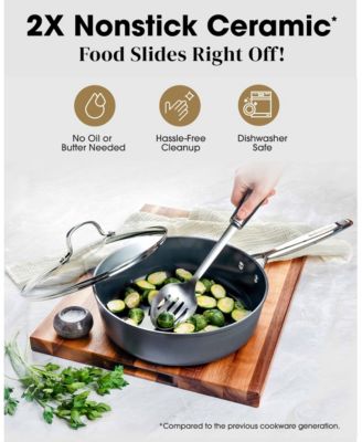 Professional 2x Hard Anodized 4 Qt. Ceramic Nonstick Deep Saute Pan