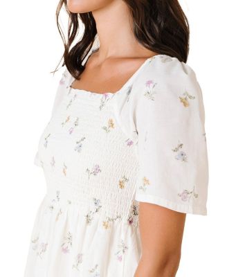 Women's Organic Bell Sleeve Smocked Dress