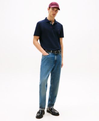 Men's Regular Fit Plaid Placket Interest Pique Polo Shirt