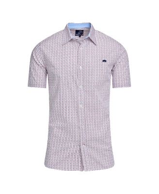 Short Sleeve Flower Cotton Poplin Shirt