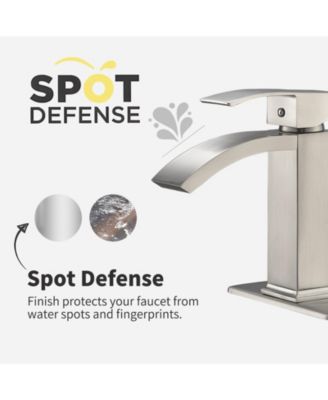 Waterfall Single Hole Single-Handle Low-Arc Bathroom Sink Faucet With Pop-up Drain Assembly In Brushed Nickel