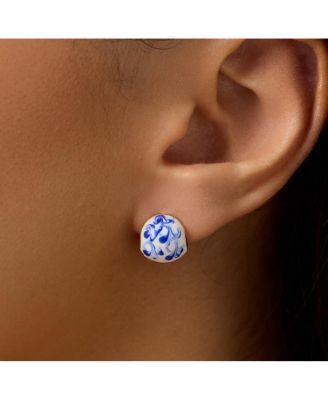 Statement Earrings - Mini Abby Marble Blue