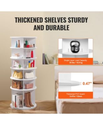 6-Tier Rotating Shoe Rack Tower, 360&amp;deg; Spinning Round Organizer for Entryway Storage