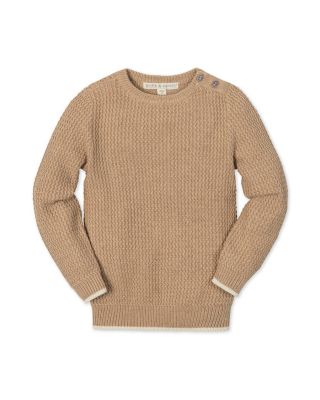 Little and Big Boys' Organic Long Sleeve Crewneck Sweater with Buttons