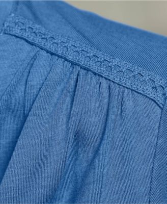 Women's Short Sleeve Lightweight Jersey Gathered Shoulder T-Shirt