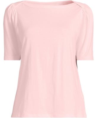 Women's Elbow Sleeve Supima Cotton Boatneck T-Shirt
