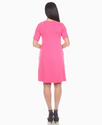 Women's Short Sleeve Crisscross Neck A-Line Dress