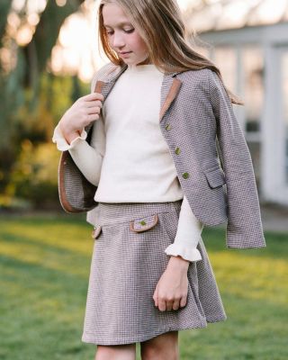 Little and Big Girls' Organic Long Sleeve Ruffle Edge Sweater