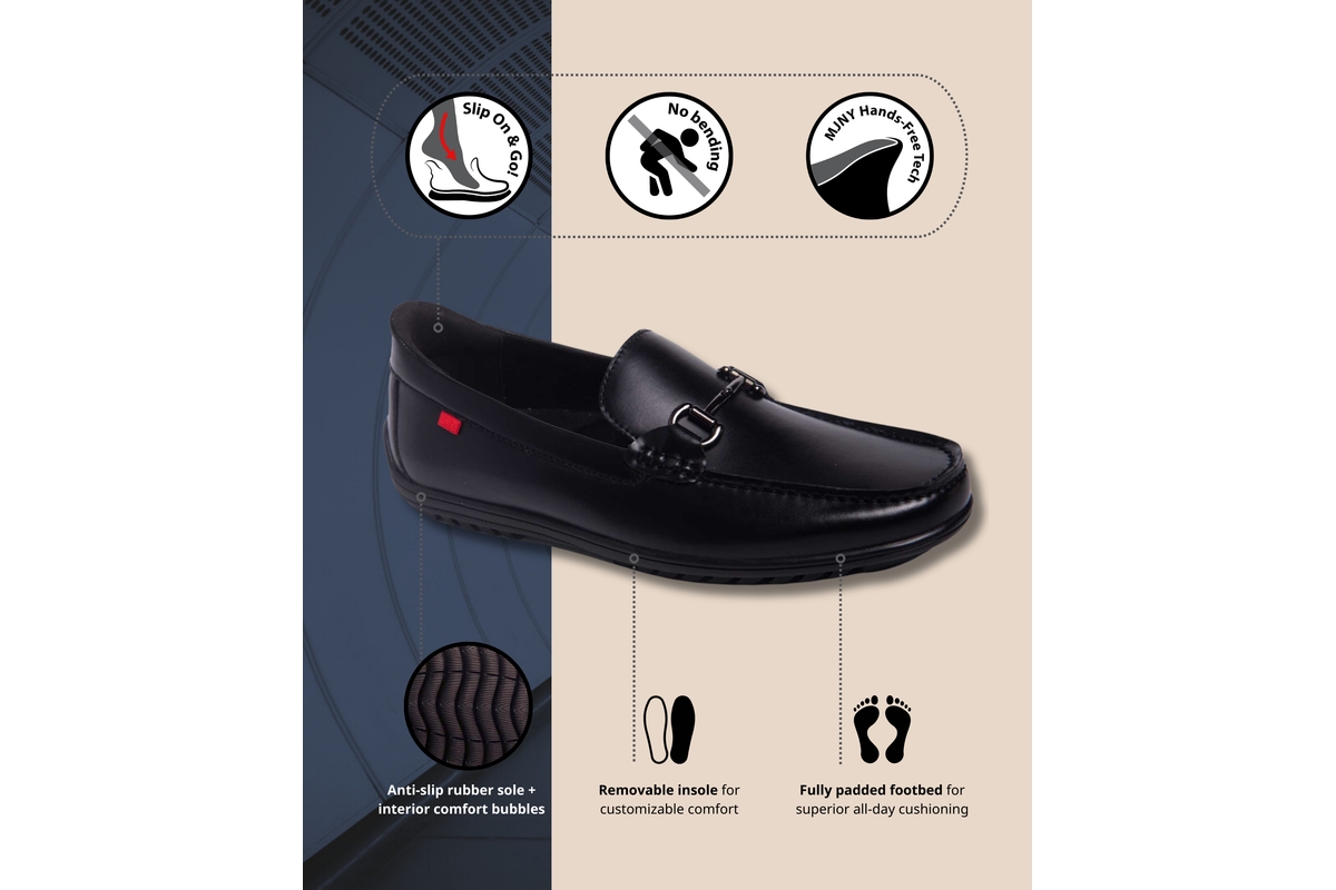 Marc Joseph New York Men's Elliot Road Hands-Free Slip On Technology Leather Buckle Loafers