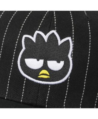 Men's Badtz-Maru Embroidered Character Face Black Striped Poly Wool Baseball Hat