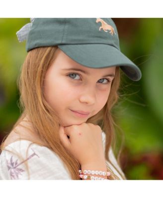 Girls' Horse Bow Baseball Hat in Hunter Green