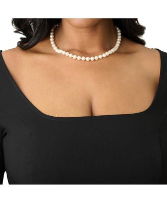 Plus Size Square Neck Pleated Swing Dress