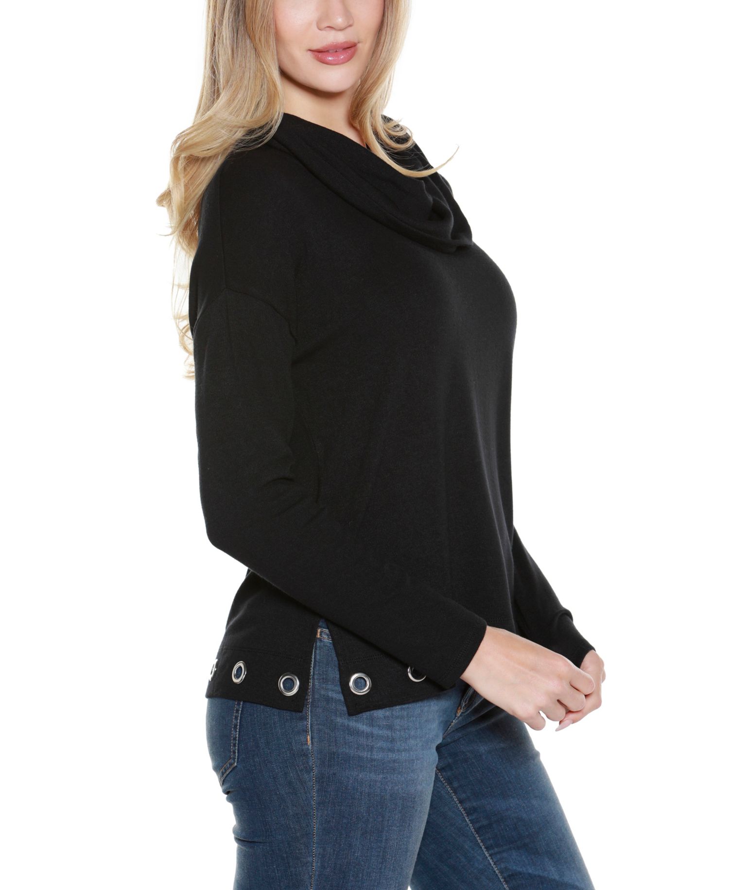 Women's Hacci Cowl Neck Knit Top