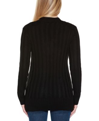 Women's Button-Front Cable Cardigan Sweater