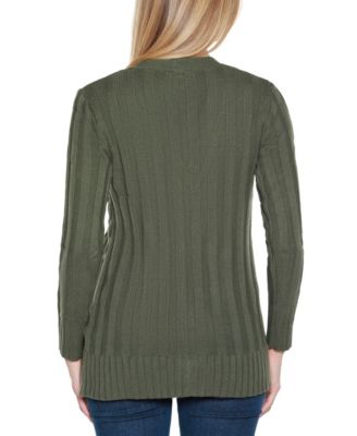 Women's Button-Front Cable Cardigan Sweater