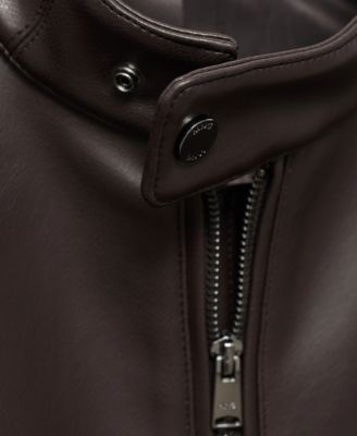 Men's Zip-Up Leather-Effect Jacket
