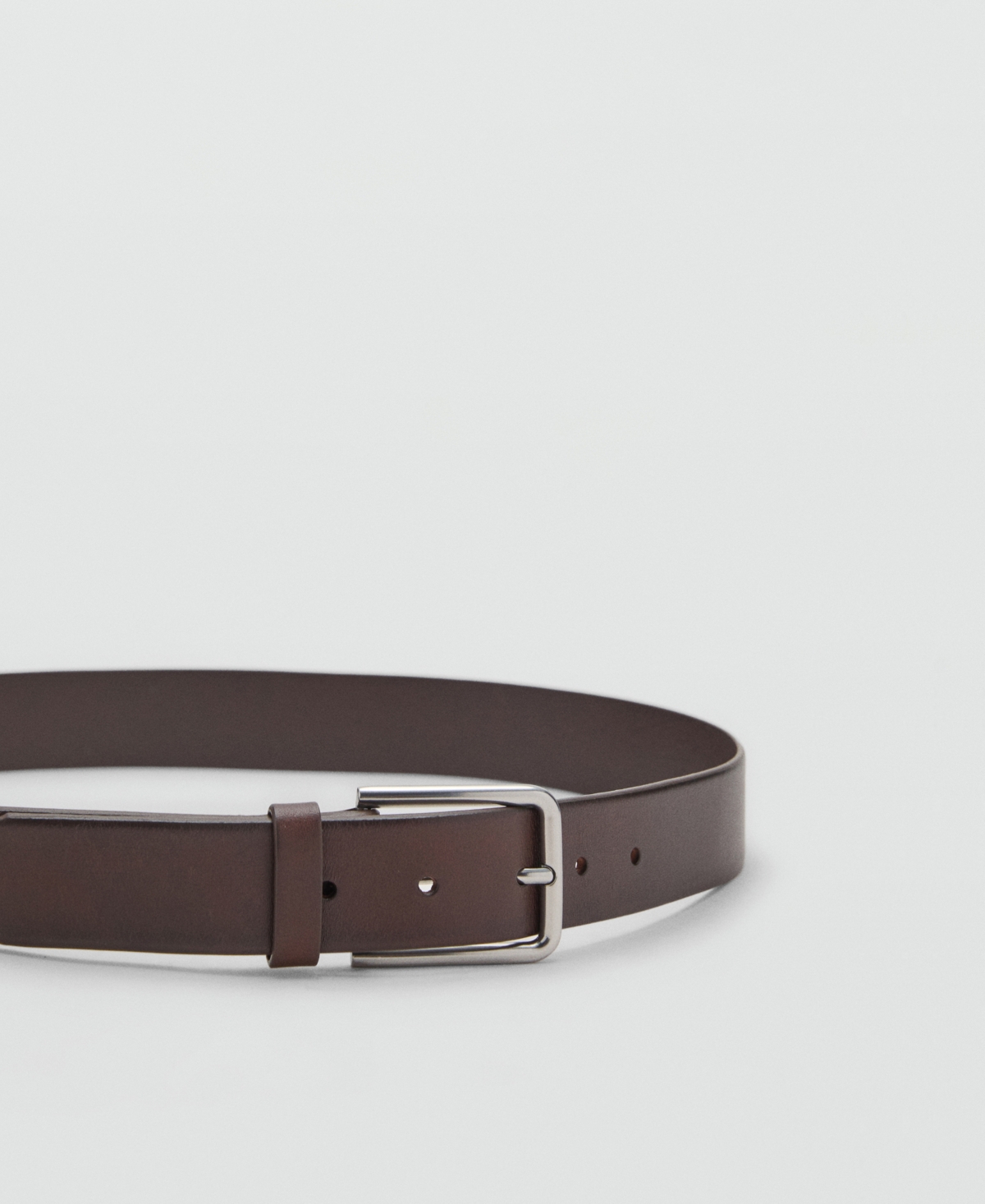 Mango Men's Buckle Leather Belt In Brown