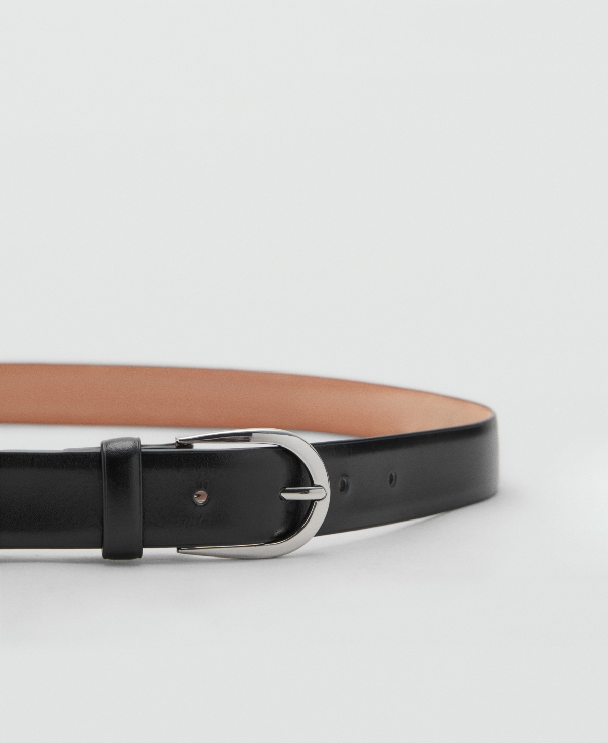 Mango Men's Buckle Leather Belt In Black