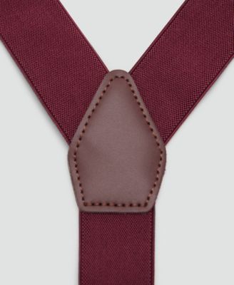 Men's Leather Details Adjustable Elastic Suspenders