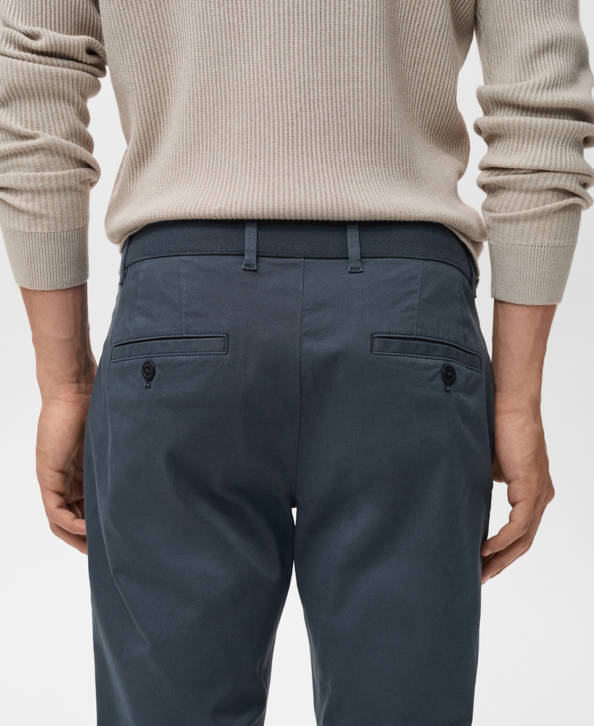 Mango Men's Prato Cropped Tapered Chino Pants In Blue