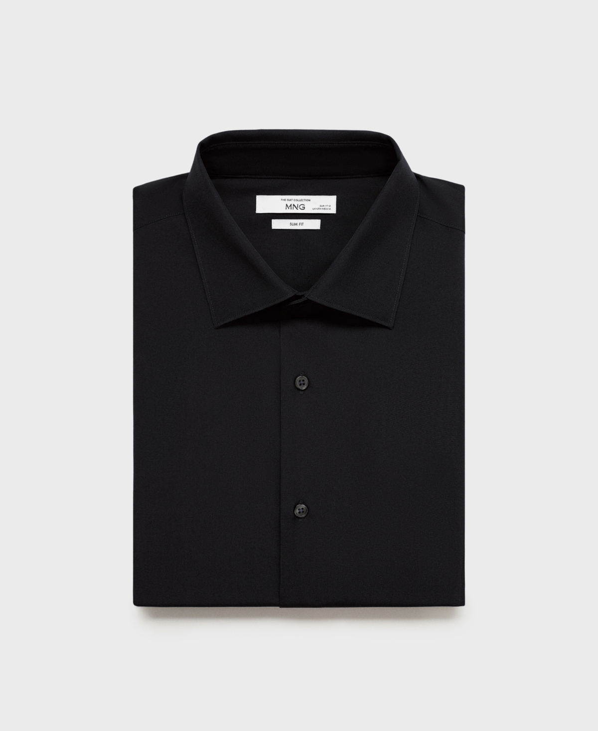 Mango Slim Fit Cotton Poplin Button-up Shirt In Black