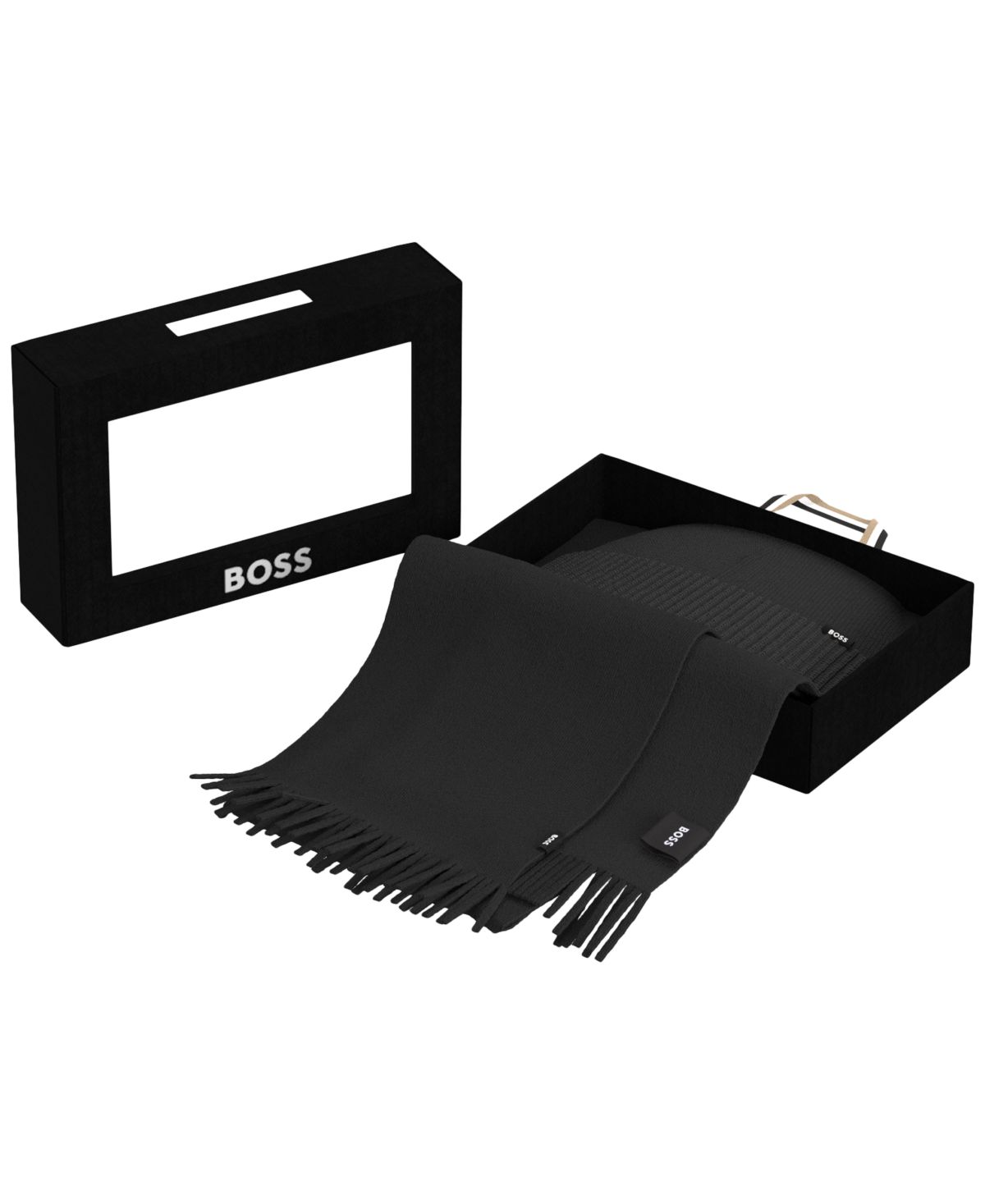 Шапочка и шарф в рубчик Hugo Boss комплект 