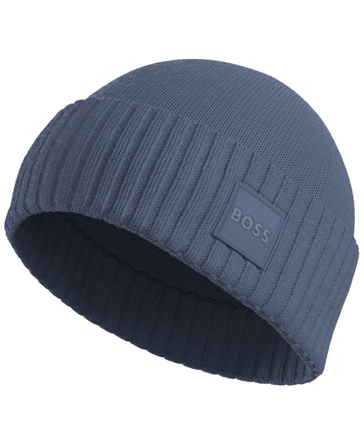 Hugo Boss Men's Akaio Turn-up Beanie Hat In Blue