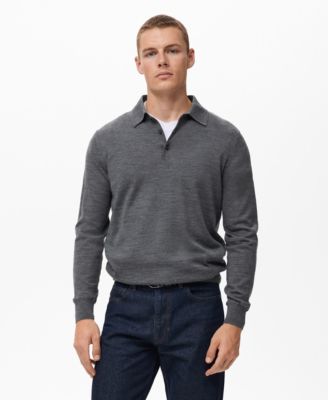 Men's Wool Knitted Polo Sweater