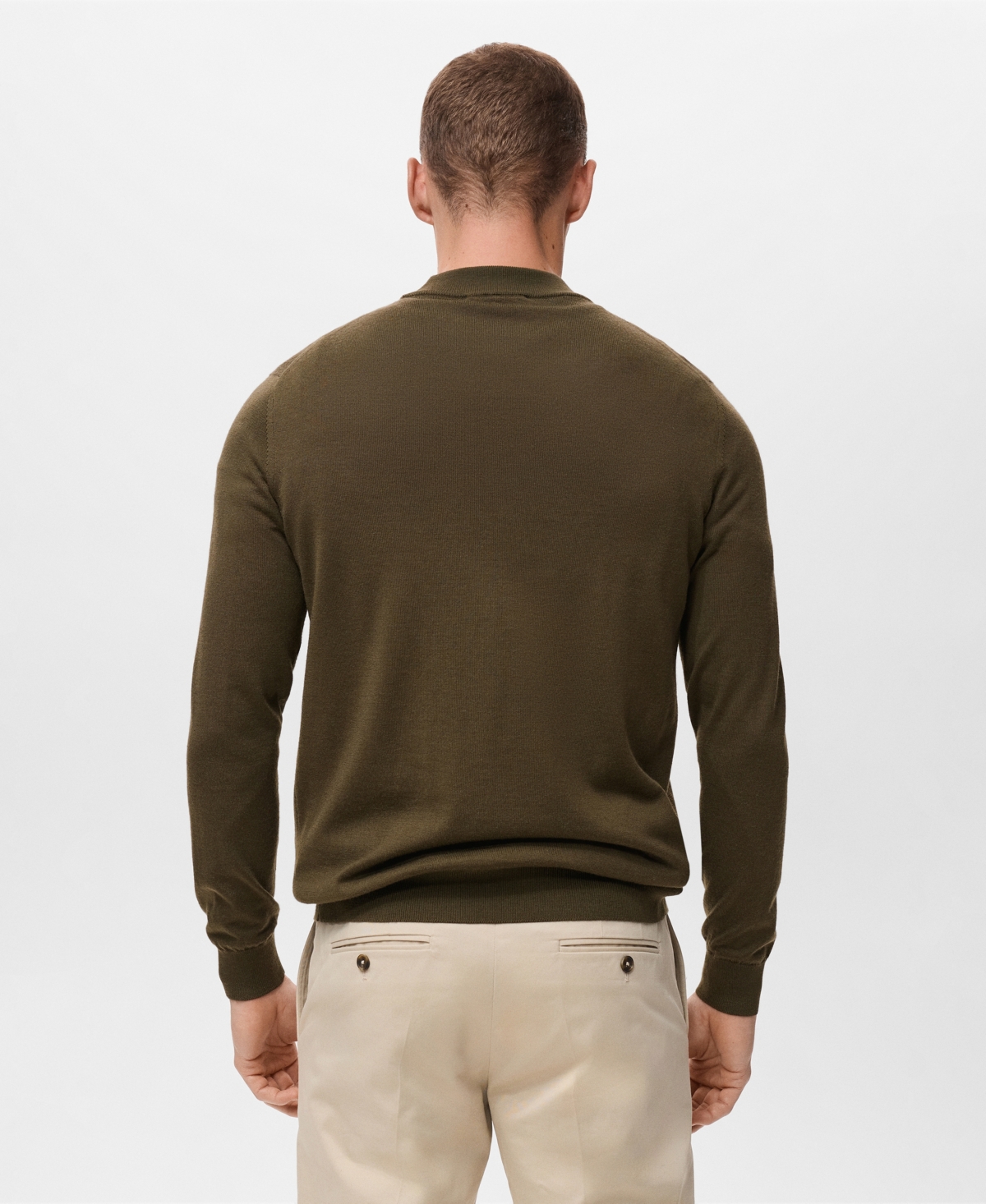 Mango Turtleneck Wool Sweater In Green