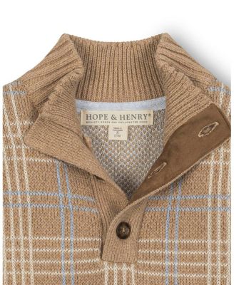 Little and Big Boys' Organic Mock Neck Intarsia Sweater