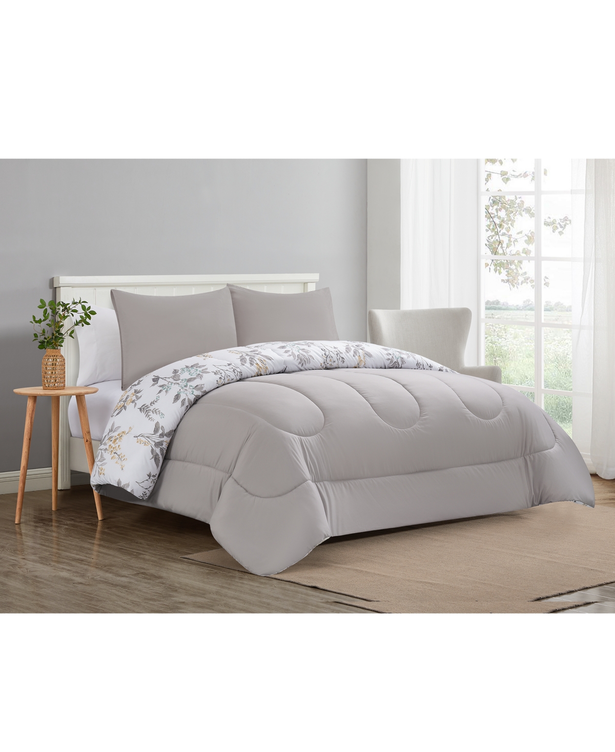 Highline Bedding Co. Rosenne Reversible 3-pc. Comforter Set In White