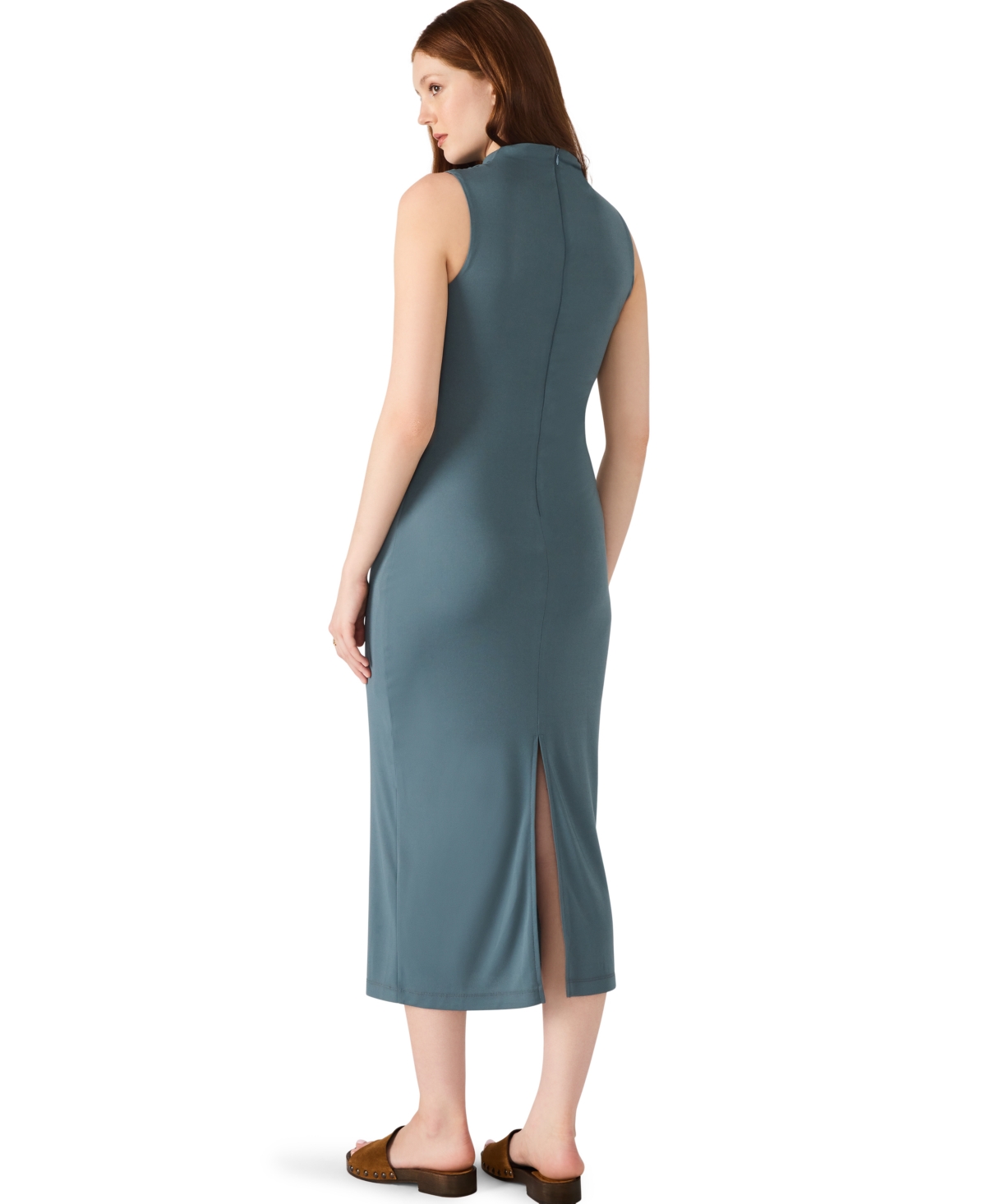 Steve Madden Women's Mo Mock Neck Midi Dress In Gray