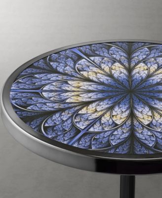 Knoll 16" Metal Round End Table with Pedestal Base