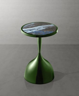 Knoll 16" Metal Round End Table with Pedestal Base