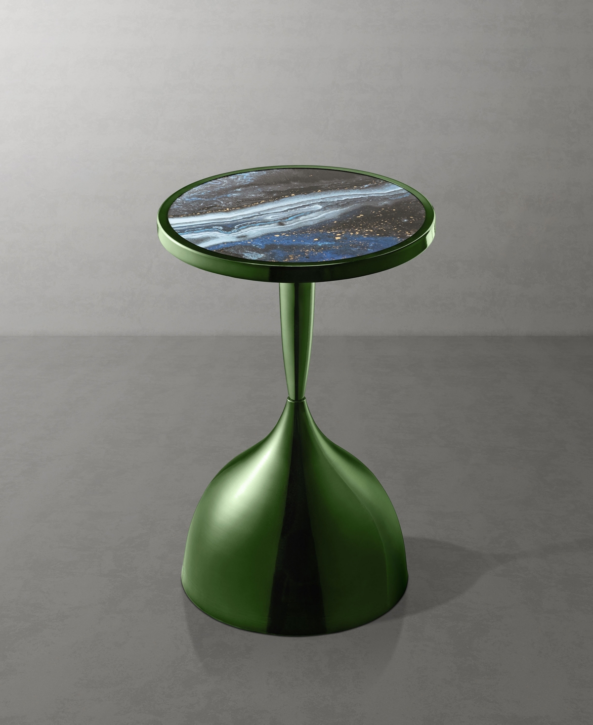 Furniture Of America Knoll 16" Metal Round End Table With Pedestal Base In Green