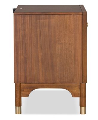 Forma 26" Solid Wood 1-Drawer Nightstand with LED Light and USB Ports