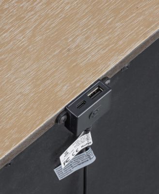 Adrienne 26.5" Solid Wood 2-Drawer Nightstand with USB Ports