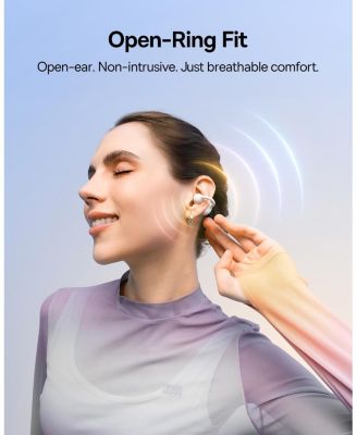 Bass BC1 Open Ear Earbuds Clip-On Headphones, Open-Ring Comfort with Tri-Curve Snug Clip,4-Mic Clear Calls, IP55 Waterproof, 38H Playtime