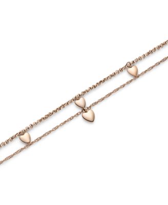 Mini Heart Rose Gold Tone Stainless Steel Bracelet