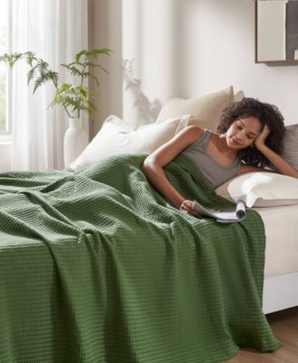 Waffle Weave Cotton Blanket, Full/Queen