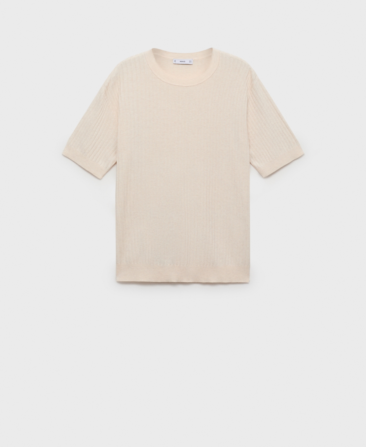 Mango Textured Stripe Knit Top In Neutral