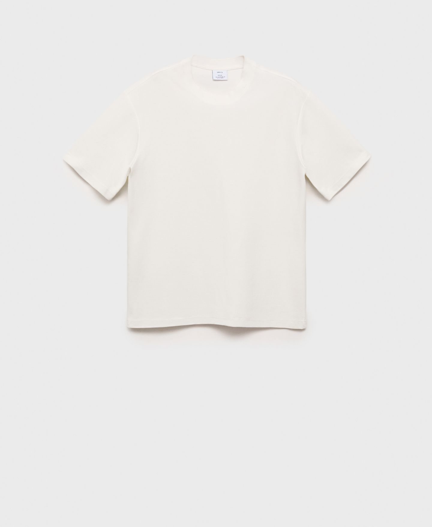 Мужская футболка Mango Regular-Fit Textured, цвет: Белый — фото 7