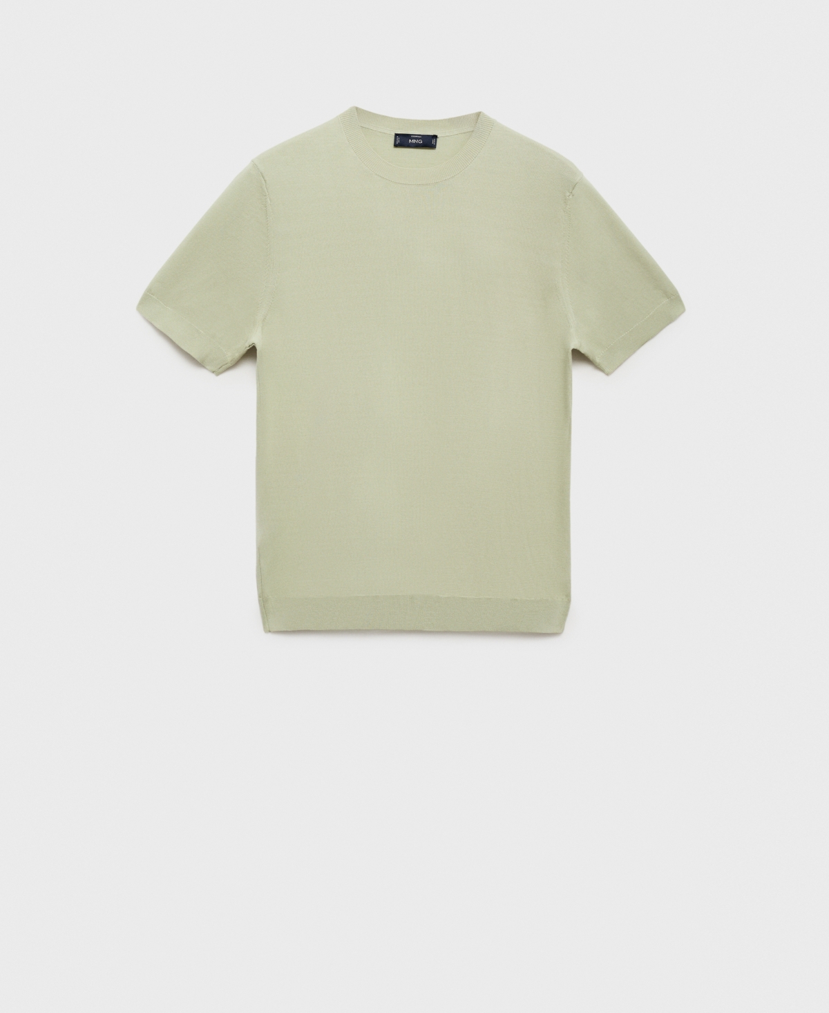 Mango Short Sleeve Cotton Crewneck Sweater In Green