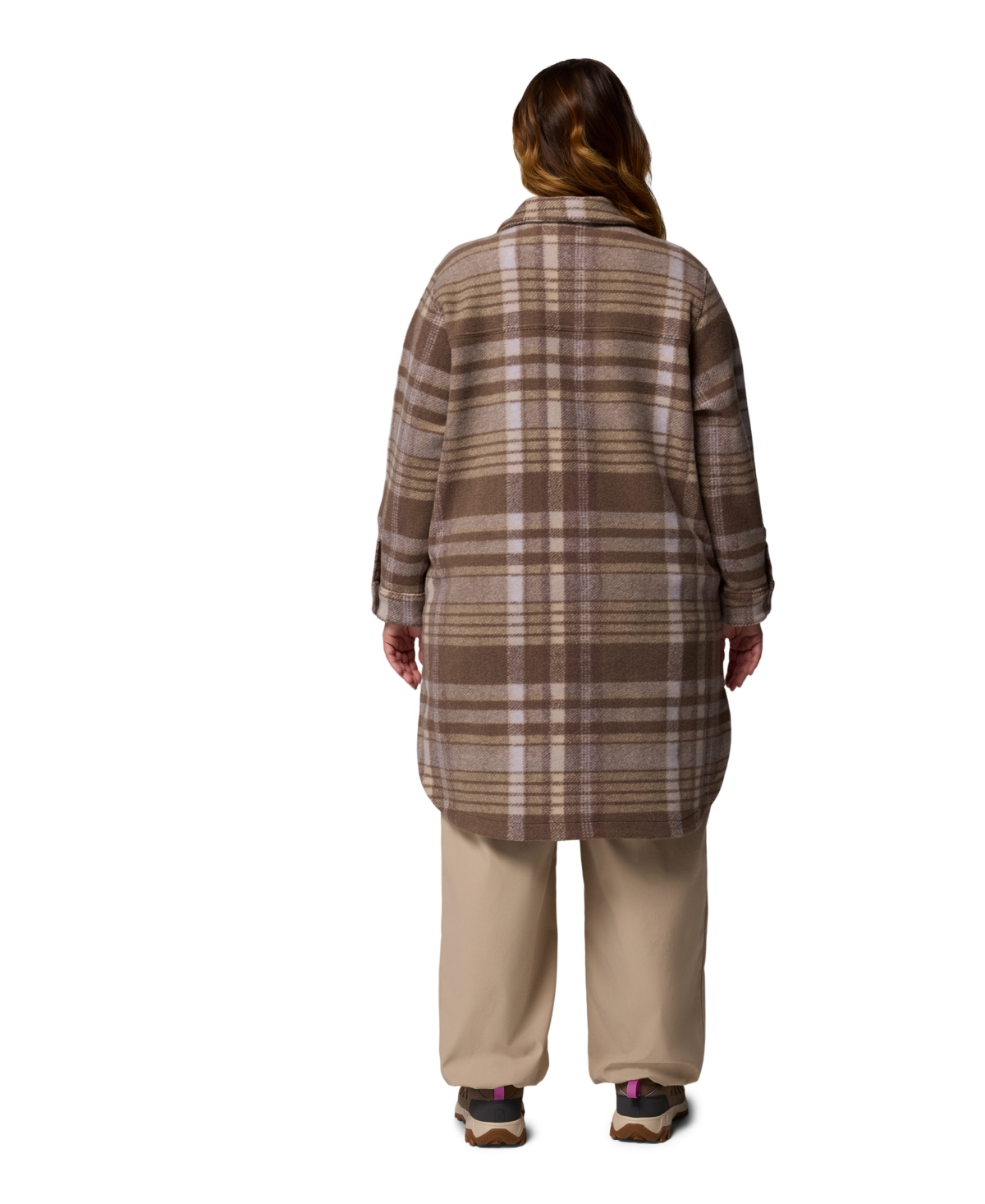 Columbia Plus Size Wildest Venture Long Fleece Coat In Neutral