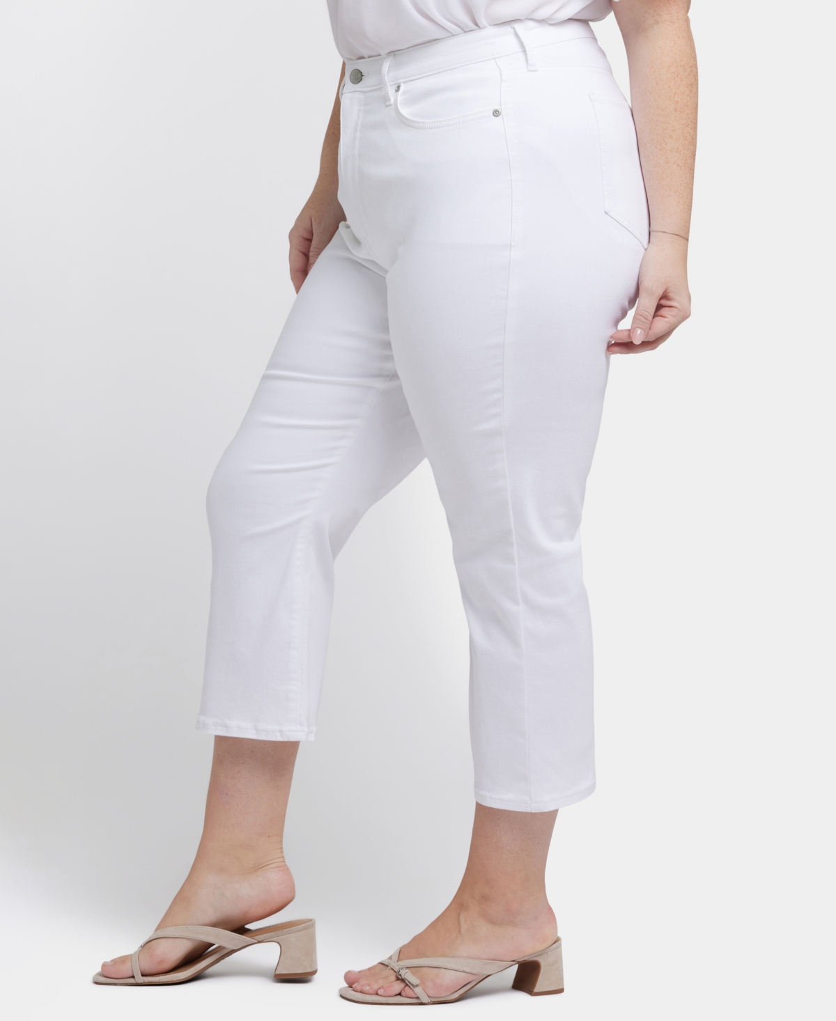 Nydj Plus Size Margot Girlfriend Pull On Jeans In White