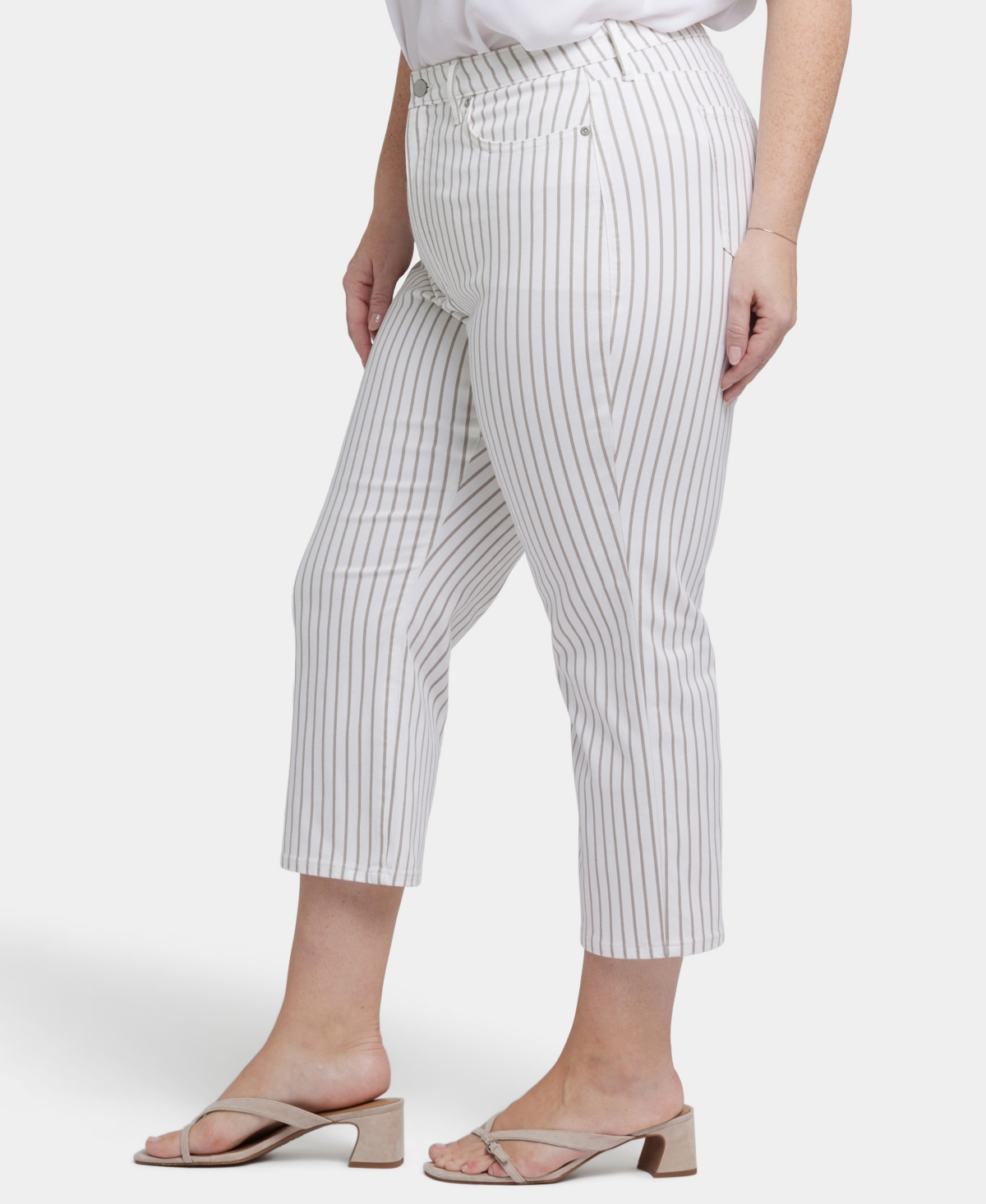 Nydj Plus Size Joni Relaxed Capri Jeans In White